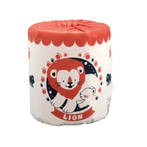 トイレットペーパー　アニマルシリーズ　ライオン　100個セット販売　可愛らしい動物親子パッケージ　..