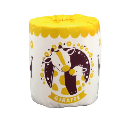 トイレットペーパー　アニマルシリーズ　キリン　100個セット販売　可愛らしい動物親子パッケージ　お..