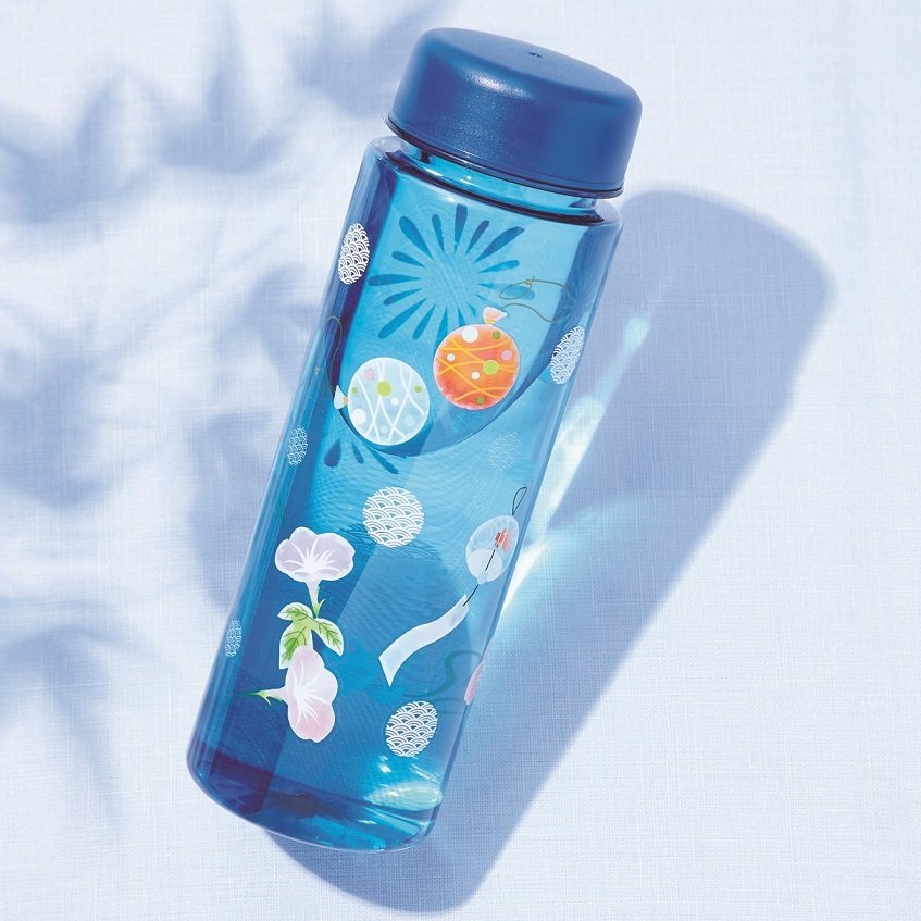 夏の景品 夏風情 クリアボトル 500ml 40個セット販売 夏らしい風鈴・花火などの爽やかなデザインボトル 販促品・景品・粗品・ノベルティ