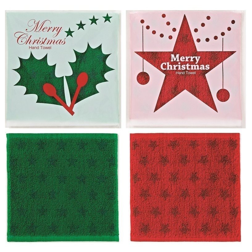 クリスマス ハンドタオル スタードット 0枚セット販売 クリスマス プレゼント その他 Xmas 景品 ノベルティ ゴールドスター