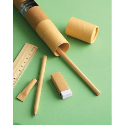 ザ・ステーショナリーセット ＃sustainable　240個セット販売　4種類の文具を携帯に便利な紙ケースに収納　鉛筆・定規・ボールペン・消しゴム　エコな文房具セット　販促品・景品・粗品・ノベルティ goldstar-10051623 ゴールドスター サンプル画像3