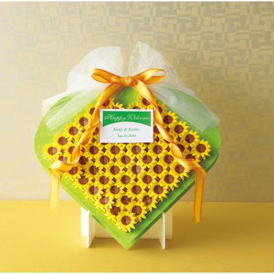 Cookies - ひまわりボックス60個セット　小さなハート型クッキー入りのひまわりのギフトパッケージをディスプレイできます　スイーツ　お菓子ギフト　販促品・景品・ノベルティ・記念品