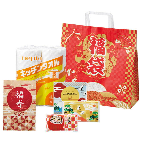 楽天ゴールドスターお正月　景品　七宝福袋 イチ押し！日用品5点セット 2026　24個セット販売　もらってうれしいキッチングッズなど　縁起物　超お得福袋　年末年始のイベント販促品・景品・ノベルティ