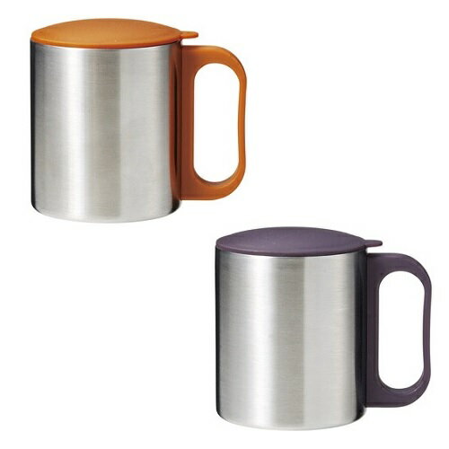 チルタイム フタ付ステンレスマグ 96個セット販売 ステンレス製マグカップ 蓋付き 二重構造 2色取混ぜ 容量210ml アウトドアやオフィスでも 販促品・景品...