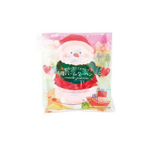 クリスマス お菓子景品 クリスマス プチバーム2個入 苺味 30個セット販売 サンタクロースパッケージ入り いちご味のバームクーヘン 子供会・町内会・小売店用 ...