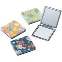 フェリテ コンパクトミラー 150個セット販売 手鏡 等倍鏡と拡大鏡を使い分けできる コンパクトサイズで携帯に便利 かわいいレトロな花柄 3種類取混ぜ 販促品・...
