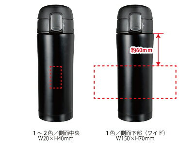 ワンタッチステンレスボトル350ml　60本セット販売　片手でらくらくオープン式のステンレスボトル　ロック機能付きだから鞄などに収納するときにも安心　【名入れ可能商品　別途かかります】