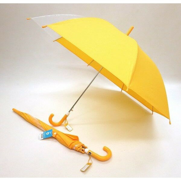 学童傘 55cm 学童ジャンプ傘 イエロー 窓付き学童傘黄色 60本販売 子供用傘 学童傘 子ども用傘 532-MA