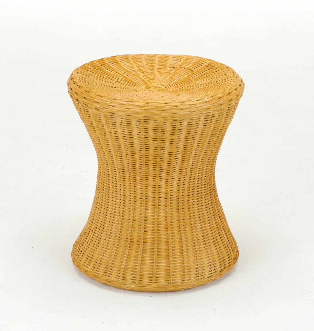 籐スツール　籐芯を編み込んで作られた斬新なデザインが魅力のスツール　モダンなデザインでさりげなく..