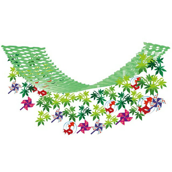 夏の装飾　朝顔　店舗ディスプレイ　涼風金魚プリーツハンガー　180cm　あさがお　飾り付け　アサガオ..