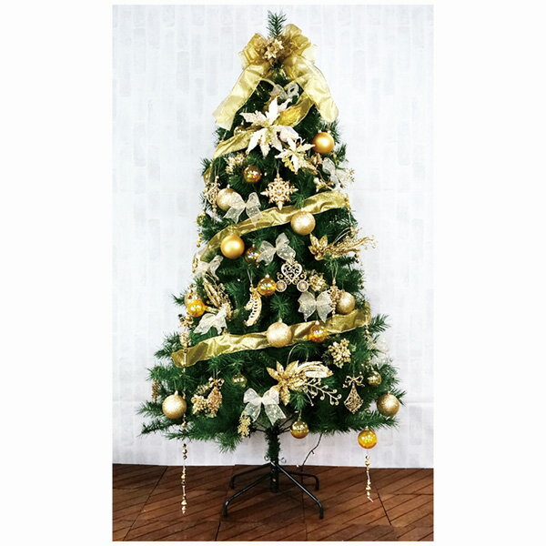 クリスマスツリー　180cmカナディアンツリーセット　ゴールド　3分割商品　お客様組み立て商品