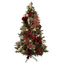 クリスマスツリー　180cmツリーセット（グレースポインセチア）お客様組み立て商品　便利なツリーとオーナメントのセット　高さもあって華やかなクリスマスツリー