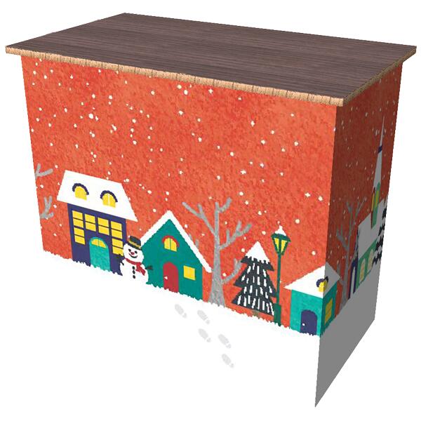 Rakuten - 展示用机　クリスマスバージョン　H71.6×W80×D40cm　紙製　※印刷可能（別途費用かかります）環境を考えた強くてエコな素材　什器・ディスプレイ・建材などアイデア次第で様々な用途に使えます
