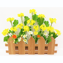 春の花 装飾 ディスプレイ ニュー菜の花垣根アレンジ 35×41×19cm 造花 店舗装飾 飾り