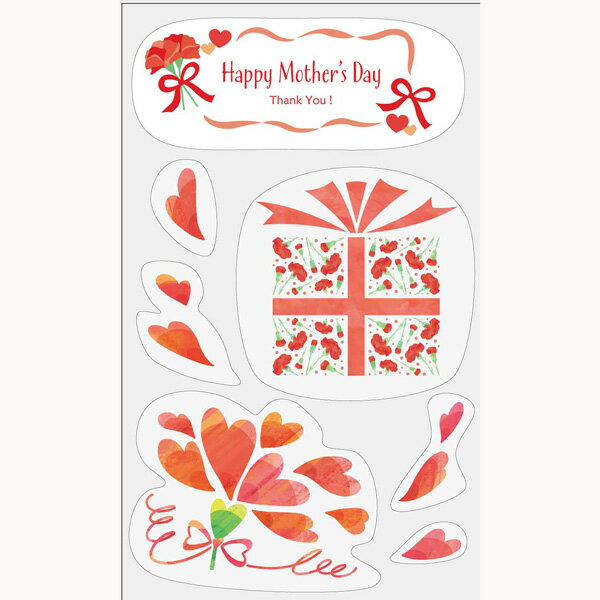 母の日 装飾品 ディスプレイ ウィンドウステッカー ギフト 100×60cm 貼って剥がせる自己吸着タイプ