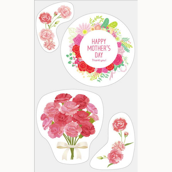 母の日 装飾品 ディスプレイ ウィンドウステッカー フローラル 100×60cm 貼って剥がせる自己吸着タイプ