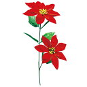 クリスマス 装飾 ベルベットポインセチア スプレイ×2 レッド 36個セット販売 造花 店舗ディスプレイ