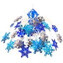 クリスマス 冬の装飾 キラキラスノーフレーク ドロップ 52×55cm 店舗ディスプレイ・イベント飾りつけ 雪の結晶 飾り