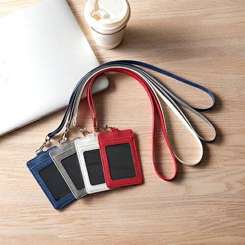 パスケース（ネックストラップ付）電車の定期券や交通ICカード、社員証などの収納に便利なケース裏面2..