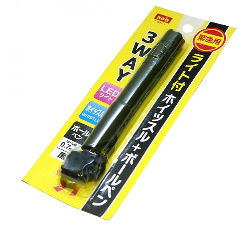 nob LEDライト付ホイッスル＋ボールペン　0.7mm　緊急用