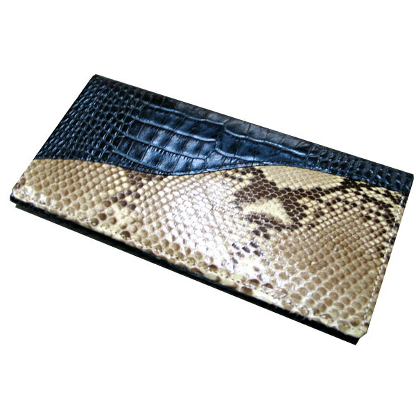 楽天市場】パイソン 財布 蛇革財布 ワニ革＆パイソン革のコンビの通販 
