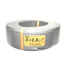 富士電線 VVFケーブル 2.0mm×3芯 100m巻 (灰色) VVF2.0×3C×100m 黒白赤