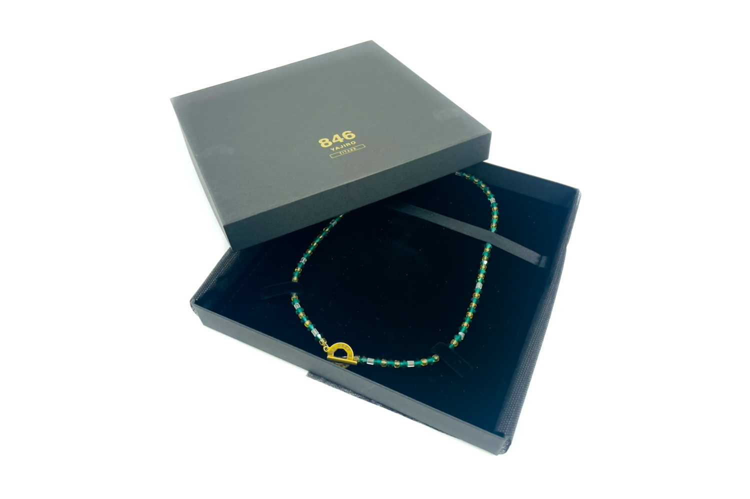 【中古】 YAJIRO 846 〔スポーツネックレス〕 4シリーズ ネックレス GOLD TITA22 【GREEN】 45cm Mサイズ