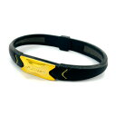 【中古品・本体のみ】 フファイテン(phiten) ブレスレット RAKUWAブレスS プレートタイプ ゴールド 16cm K10193