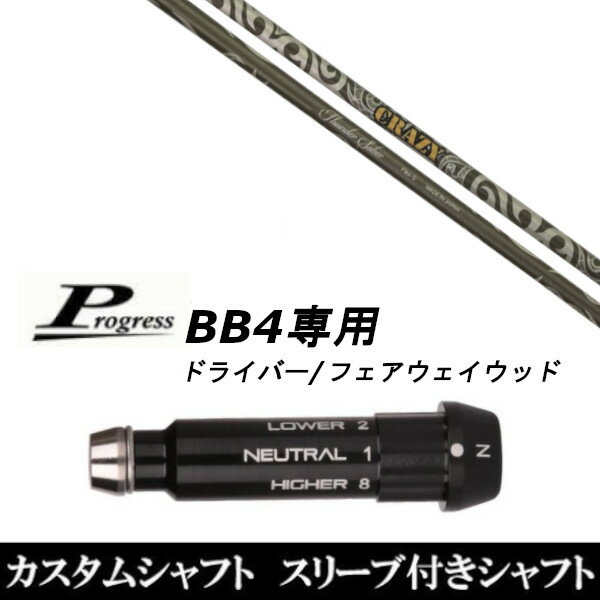 カスタムクラブ スリーブ付きシャフト CRAZY Thunder Saber Progress BB4 ドライバー FW用