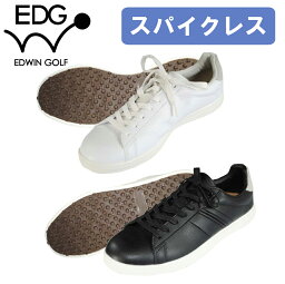 EDWIN GOLF エドウィンゴルフ スパイクレスシューズ 25.0-27.5cm 【EDSH-3774】 合成皮革 ホワイト ブラック カジュアル