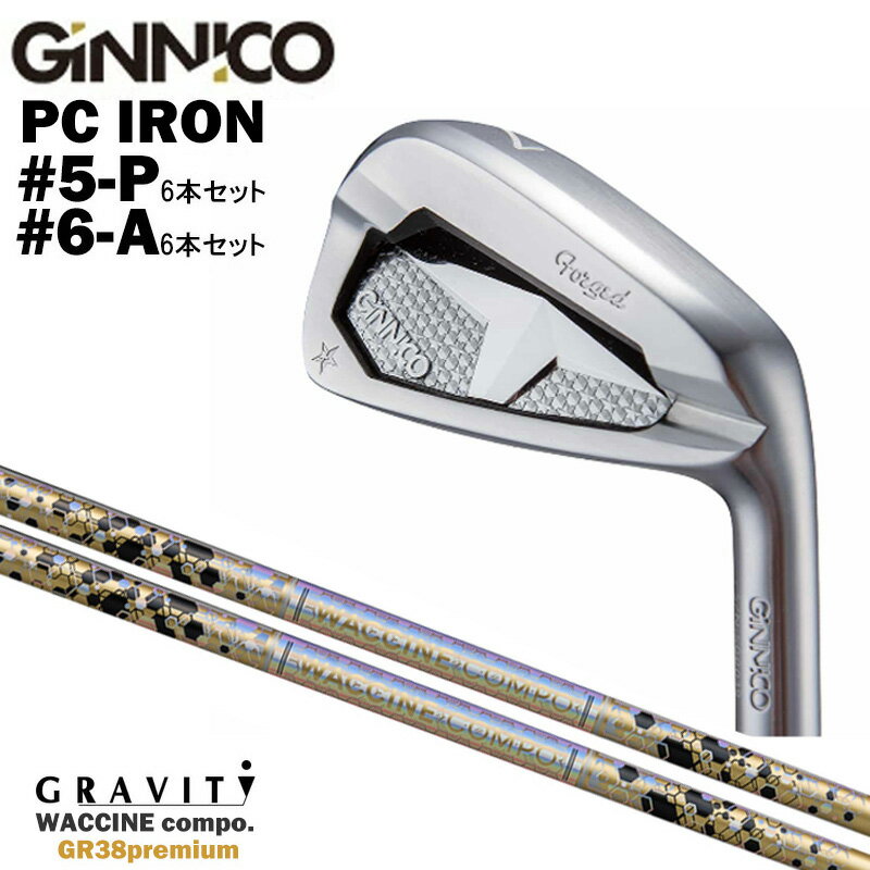 カスタムクラブ 【6本セット#5-P/#6-A】 GINNICO ジニコ PC IRON アイアン GRAVITY グラヴィティ ワクチンコンポ GR38pre...