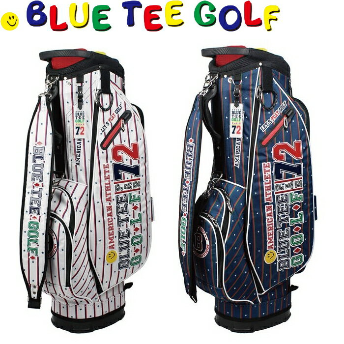 BLUE TEE GOLF ブルーティーゴルフ　ストライプナイロン 軽量キャディバッグ 9型 BTG-CB007 　