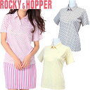 【メール便発送可】 ROCKY HOPPER ロッキー＆ホッパー RH-1746SL レディース 半袖台衿シャツ 水玉/ドット柄