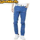 Loudmouth ラウドマウス テーパード ロングパンツ ネイビー 762302-997　ゴルフボール柄　【メンズ/ゴルフウェア】