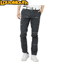 Loudmouth ラウドマウス テーパード ロングパンツ ブラック 762302-998　ゴルフボール柄　【メンズ/ゴルフウェア】 その1