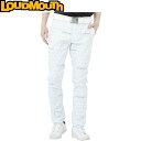 Loudmouth ラウドマウス テーパード ロングパンツ ホワイト 762302-999　ゴルフボール柄　