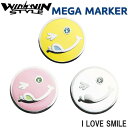 楽天ゴルフアトラス【ネコポス送料無料】 WINWIN STYLE ウィンウィン　MEGA マーカー　I LOVE SMILE　MM-505/506/507　　