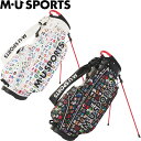 M U SPORTS MUスポーツ 703J1108 カラフルロゴプリント総柄 スタンド キャディバッグ