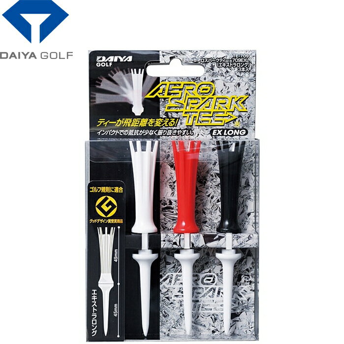 【ネコポス送料無料】DAIYA ダイヤ　エアロスパークティー 709EXL エキストラロング 3本入り　TE-709