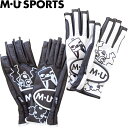 【ネコポス送料無料】 M・U SPORTS MUスポーツ 703R2816 レディース 両手グローブ 指先無し ネイルカット モノトーンキャラクター