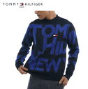 TOMMY HILFIGER GOLFTHMA289トミーヒルフィガー ゴルフ メンズロゴジャガード モックネックニット