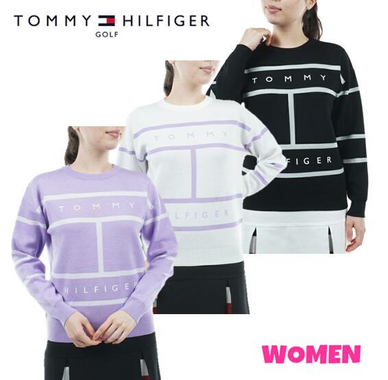 TOMMY HILFIGER GOLFトミーヒルフィガー ゴルフTHLA246WOMEN レディースフラッグロゴ クルーネックニット