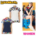 LOUDMOUTH ラウドマウス763-654WOMEN レディース切替半袖ポロシャツECOカノコ素材Retro Crown レトロクラウンNeon Leopard ネオンレオパード