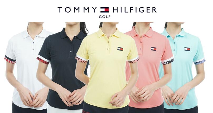 TOMMY HILFIGER GOLFTHLA311トミーヒルフィガー ゴルフ レディースワイドカフス ワンポイントポロシャツ