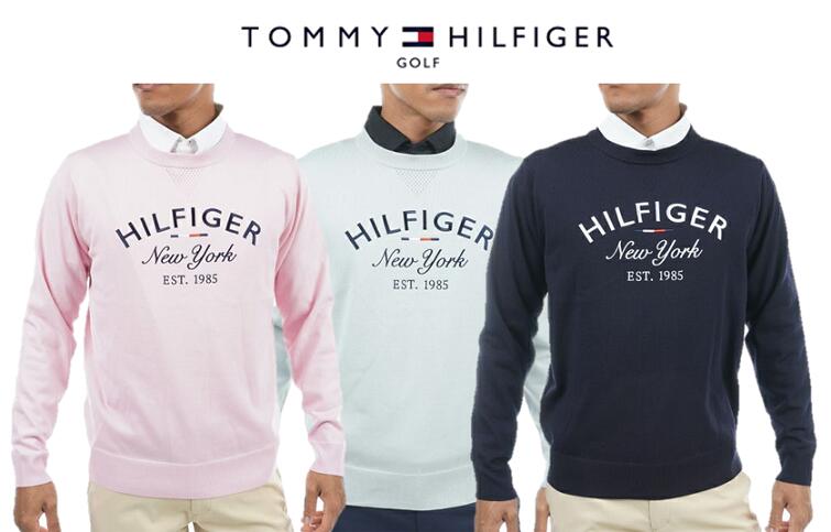 TOMMY HILFIGER GOLFTHMA310トミーヒルフィガー ゴルフ メンズアーチロゴ クルーネックセーター