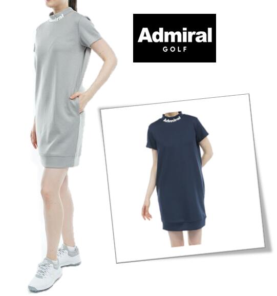 Admiral GOLFADLA305アドミラルゴルフ レディースバックロゴ モックネックワンピース