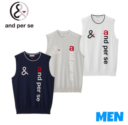 and per se アンパスィAMS2003A1MEN メンズクルーネックニットベスト