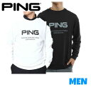 PING APPARELピン アパレル621-3141205MEN メンズロゴプリント ストレッチ 長袖 クルーネック プルオーバー