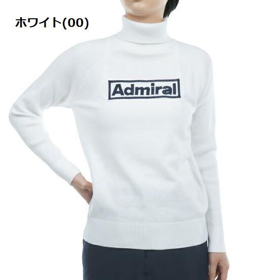 Admiral GOLFアドミラルゴルフADLA369WOMEN レディースステッチロゴ　タートルネックセーター