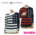 TOMMY HILFIGER GOLFトミーヒルフィガー ゴルフTHLA346WOMEN レディーススターアンドストライプ クルーセーター